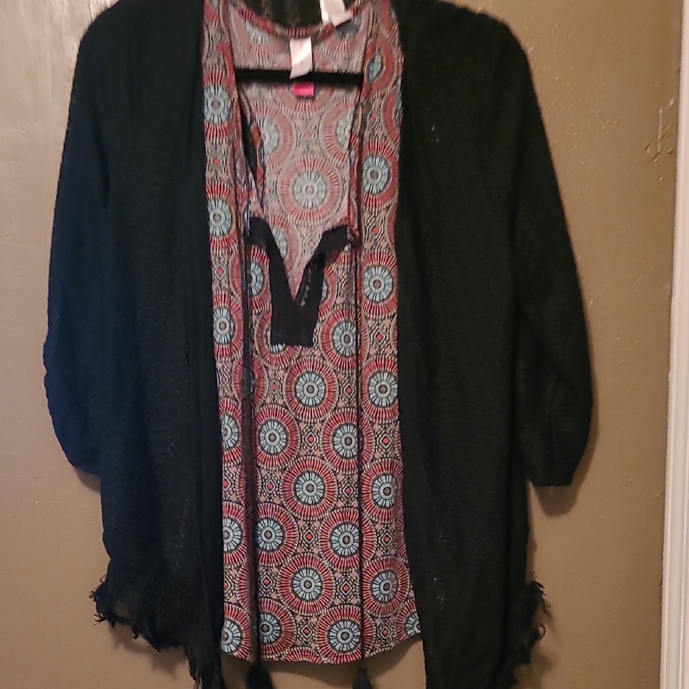 No Boundaries Black Blouse with Long Sleeves